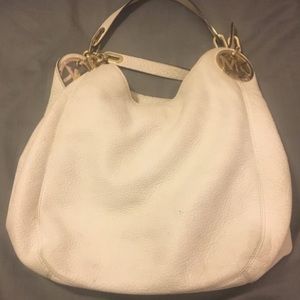 White and gold Michael kors bag
